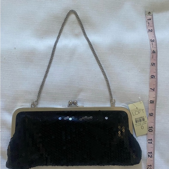 Ann Taylor LOFT Black Sequin
Clutch Bag Purse Evening Cocktail 10.5"X4.5" NWT - Picture 4 of 5